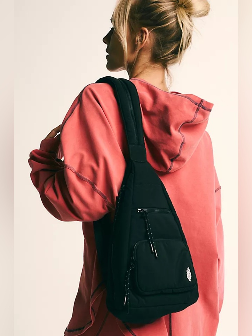 NEW Free People Cakewalk Sling Backpack Black